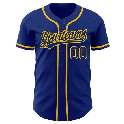 Custom Authentic Baseball Jersey - Royal Gold Stylish Design for Fans Custom Royal Royal-Gold Authentic Baseball Jersey