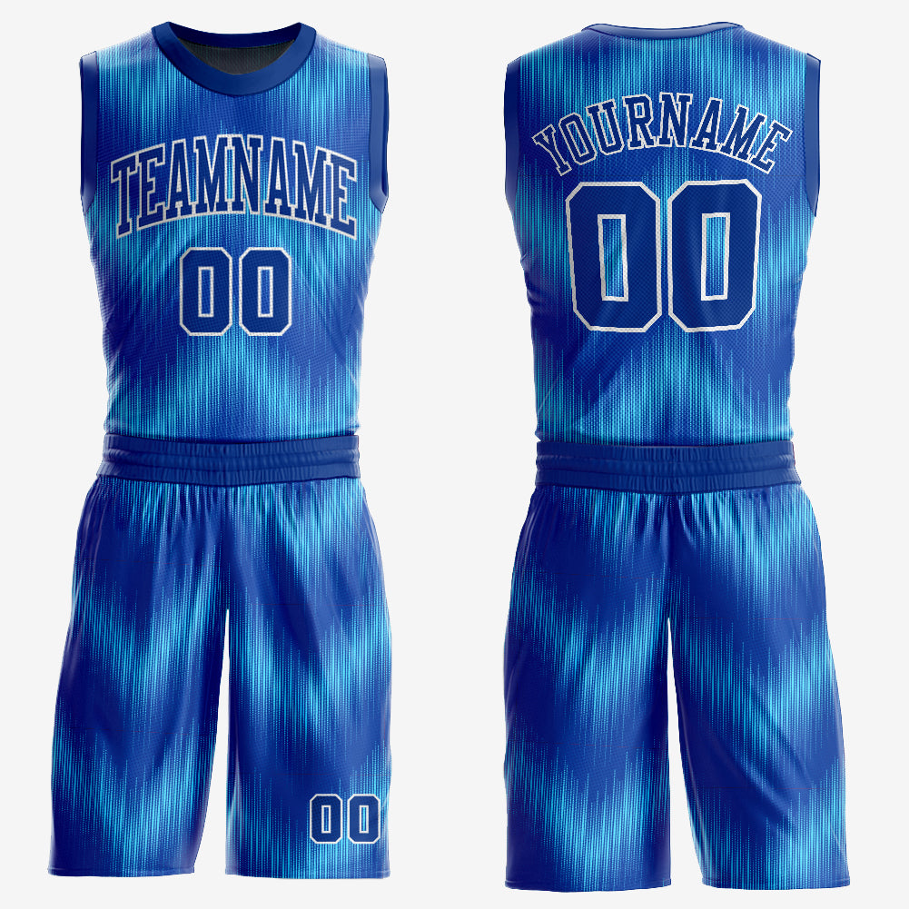 Custom Royal Light Blue Round Neck Basketball Jersey Sublimation Suit Custom Royal Royal-Light Blue Round Neck Sublimation