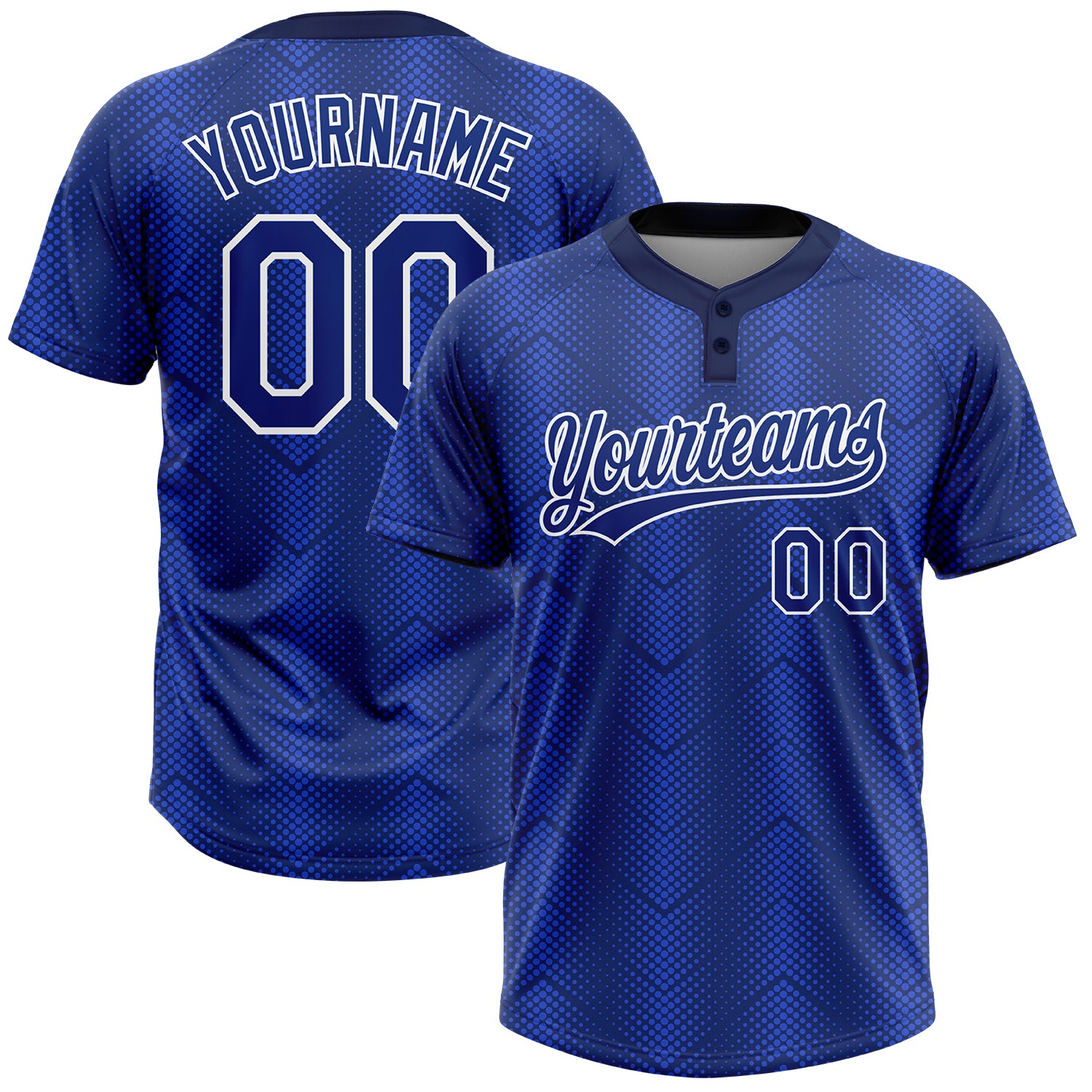 Custom Royal-Navy Two-Button Unisex Softball Jersey | Personalized Athletic Wear Custom Royal Royal-Navy Two-Button Unisex