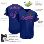 Authentic Royal Pink Custom Baseball Jersey for Men and Women Custom Royal Royal-Pink Authentic Baseball Jersey