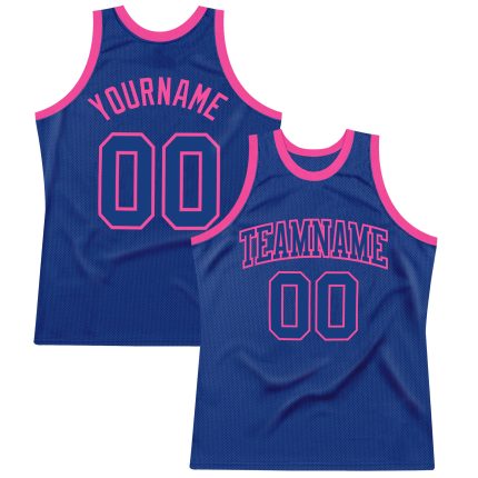 Royal-Pink Authentic Throwback Basketball Jersey - Custom Design, Retro Style Custom Royal Royal-Pink Authentic Throwback