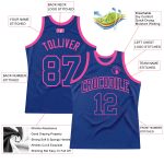 Royal-Pink Authentic Throwback Basketball Jersey - Custom Design, Retro Style Custom Royal Royal-Pink Authentic Throwback