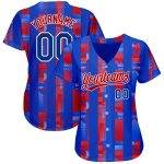 Custom Royal Red 3D Pattern Baseball Jersey | Authentic Design Custom Royal Royal-Red 3D Pattern Design Authentic Baseball