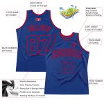 Custom Royal-Red Authentic Throwback Basketball Jersey for Fans and Collectors Custom Royal Royal-Red Authentic Throwback