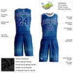 Custom Royal Teal Basketball Jersey Round Neck Sublimation Suit Custom Royal Royal-Teal Round Neck Sublimation Basketball