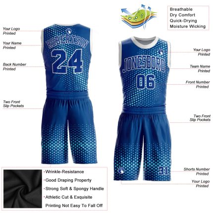 Custom Royal Teal Basketball Jersey Round Neck Sublimation Suit Custom Royal Royal-Teal Round Neck Sublimation Basketball