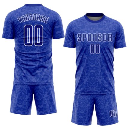 Custom Royal-White Soccer Uniform Jersey for Men and Women, Style 6953 - Sublimation Design Custom Royal Royal-White Sublimation