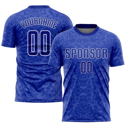 Custom Sublimation Soccer Jersey - Royal White Style 7451 Uniform for Teams Custom Royal Royal-White Sublimation Soccer Uniform