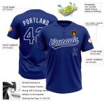 Custom Royal-White Softball Jersey Two-Button Unisex Design for Comfort and Style Custom Royal Royal-White Two-Button Unisex