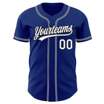 Custom Authentic Baseball Jersey - Royal White and Black Design Custom Royal White-Black Authentic Baseball Jersey