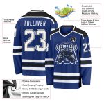 Custom Royal White Black Hockey Jersey - Personalized Team Jerseys for Youth and Adults Custom Royal White-Black Hockey Jersey