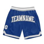 Custom Authentic Throwback Basketball Shorts in Royal White Black-Silver Gray Custom Royal White Black-Silver Gray Authentic