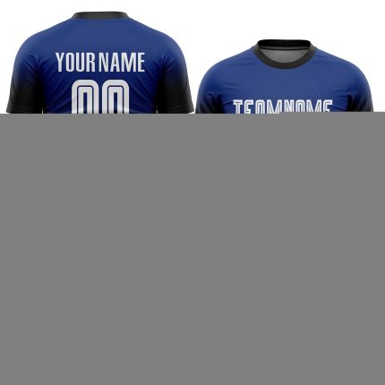 Custom Royal White Black Soccer Jersey - Fade Sublimation Fashion Uniform Custom Royal White-Black Sublimation Fade Fashion