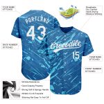 Custom 3D Pattern Baseball Jersey - Royal White Light Blue Design, Authentic Style Custom Royal White-Light Blue 3D Pattern