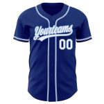 Custom white and light blue baseball jersey, back view