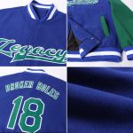 Royal White Light Blue Two Tone Varsity Letterman Bomber Jacket - Custom Full-Snap Design Custom Royal White-Light Blue Bomber