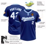 Custom Royal Light Blue Two-Button Unisex Softball Jersey - Personalized Sports Apparel Custom Royal White-Light Blue Two-Button