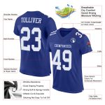 Custom Football Jersey - Authentic Royal White Mesh Design Custom Royal White Mesh Authentic Football Jersey