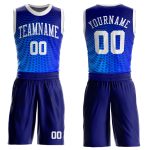 Custom royal, white and navy sublimated basketball jersey