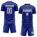 Royal White-Navy Custom Sublimation Soccer Jersey Uniform - Style 5597 Custom Royal White-Navy Sublimation Soccer Uniform