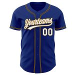 Custom Royal White Old Gold-Black Authentic Baseball Jersey Style 9528 - High-Quality Sports Apparel for Fans Custom Royal