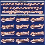 Custom Authentic Baseball Jersey - White-Orange, Style 7842, Personalized Sports Apparel Custom Royal White-Orange Authentic
