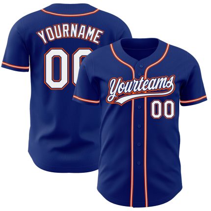 Custom Royal White-Orange Authentic Baseball Jersey Style 9011 - Personalize Your Team Spirit with Quality Design Custom