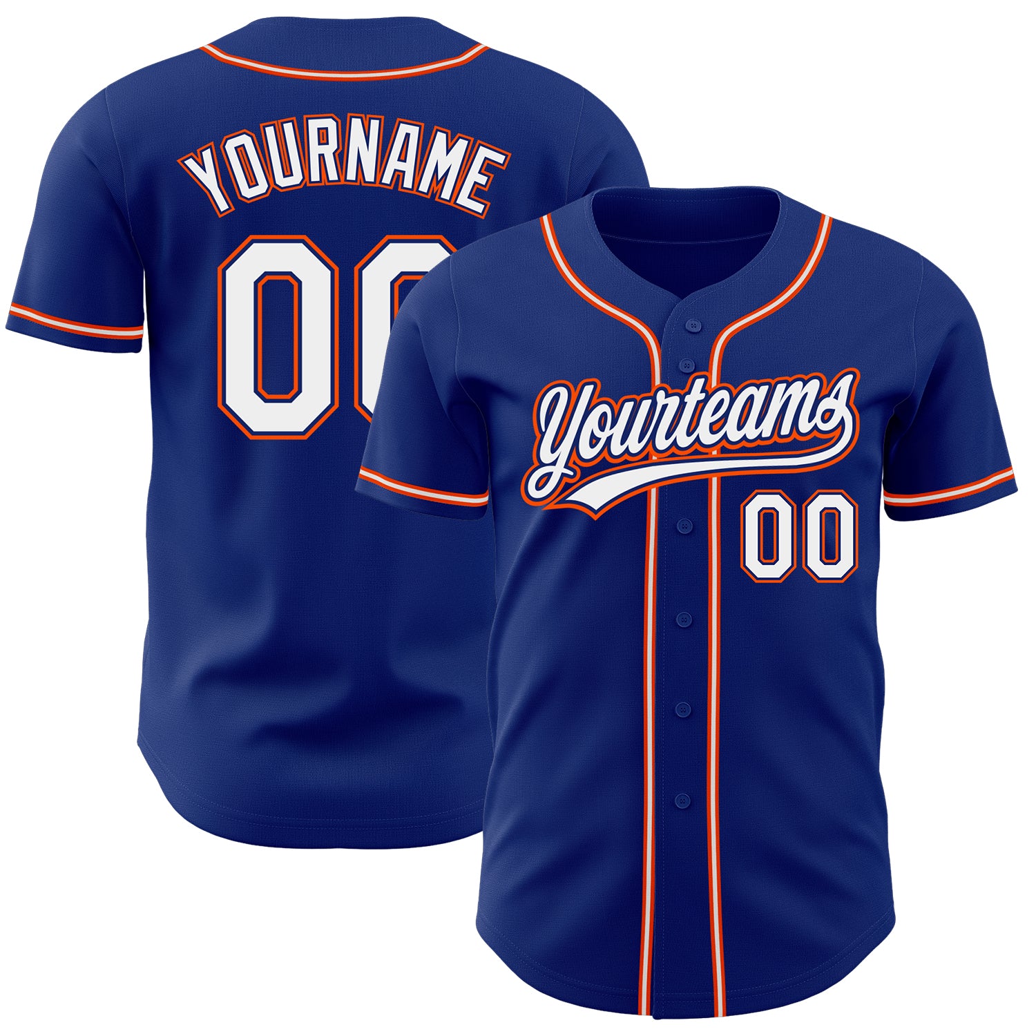 Custom Royal White-Orange Authentic Baseball Jersey Style 9011 - Personalize Your Team Spirit with Quality Design Custom