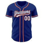 Custom Royal White-Orange Authentic Baseball Jersey Style 9011 - Personalize Your Team Spirit with Quality Design Custom