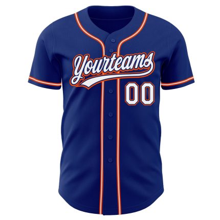 Custom Royal White-Orange Authentic Baseball Jersey Style 9011 - Personalize Your Team Spirit with Quality Design Custom