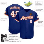 Custom Authentic Baseball Jersey - Royal White-Orange Style 9459 Custom Royal White-Orange Authentic Baseball Jersey Style
