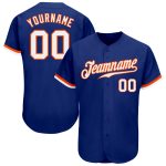 Custom Authentic Baseball Jersey - Royal White-Orange Style 9459 Custom Royal White-Orange Authentic Baseball Jersey Style