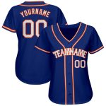 Custom White-Orange Authentic Baseball Jersey - Personalized Sports Apparel Custom Royal White-Orange Authentic Baseball