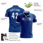 Custom Royal White Performance Golf Polo - Mens Sports Shirt, Breathable, Moisture-Wicking, Stylish Activewear Custom Royal