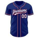 Custom Authentic Baseball Jersey in Royal White and Red - Style 2782 Custom Royal White-Red Authentic Baseball Jersey Style