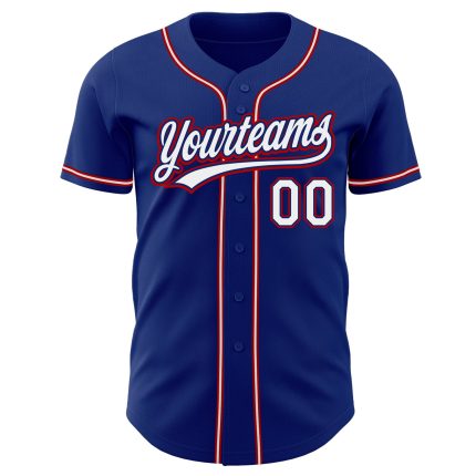Custom Authentic Baseball Jersey in Royal White and Red - Style 2782 Custom Royal White-Red Authentic Baseball Jersey Style