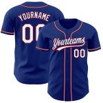 Custom Authentic Baseball Jersey in Royal White and Red - Style 2782 Custom Royal White-Red Authentic Baseball Jersey Style