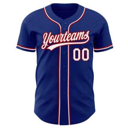 Authentic Custom White-Red Baseball Jersey for Fans | Premium Quality Jersey Custom Royal White-Red Authentic Baseball Jersey