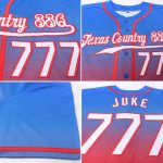 Custom Authentic Fade Baseball Jersey in Royal White-Red Custom Royal White-Red Authentic Fade Fashion Baseball Jersey
