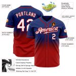 Custom Authentic Fade Baseball Jersey in Royal White-Red Custom Royal White-Red Authentic Fade Fashion Baseball Jersey