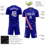 Custom Australian Flag Soccer Uniform Jersey - White Red Sublimation Custom Royal White-Red Sublimation Australian Flag Soccer