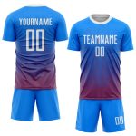 Custom Sublimation Soccer Jersey - Royal White-Red Uniform for Teams Custom Royal White-Red Sublimation Soccer Uniform Jersey