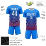 Custom Sublimation Soccer Jersey - Royal White-Red Uniform for Teams Custom Royal White-Red Sublimation Soccer Uniform Jersey