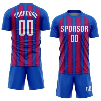 Custom Sublimation Soccer Jersey Royal White-Red Style 5870 Custom Royal White-Red Sublimation Soccer Uniform Jersey Style