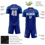 Custom Royal White Soccer Jersey - Personalized Sublimation Uniform for Team Sports Custom Royal White Sublimation Soccer