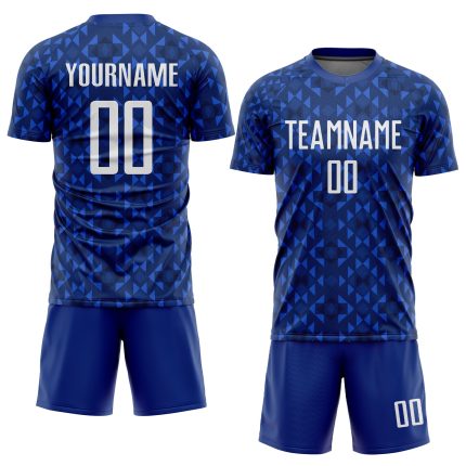 Custom Royal White Soccer Jersey Sublimation Uniform - Style 3566 Custom Royal White Sublimation Soccer Uniform Jersey Style