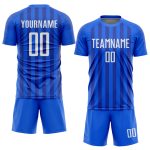 Custom Royal White Soccer Jersey Sublimation Uniform Style 8286 Custom Royal White Sublimation Soccer Uniform Jersey Style