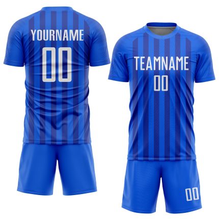 Custom Royal White Soccer Jersey Sublimation Uniform Style 8286 Custom Royal White Sublimation Soccer Uniform Jersey Style