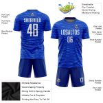 Custom White Soccer Jersey Sublimation Uniform - Team Style 9255 Custom Royal White Sublimation Soccer Uniform Jersey Style