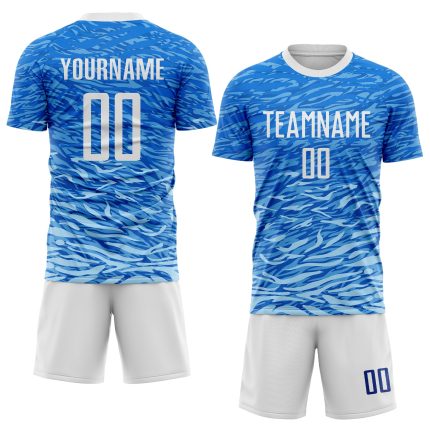 Custom Royal White Soccer Uniform Jersey - Sublimation Style 9289 Custom Royal White Sublimation Soccer Uniform Jersey Style
